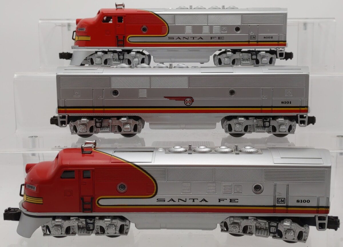 Lionel 6-11711 O Gauge Santa Fe F-3 ABA Diesel Locomotive Set #8100 with RS VG/Box