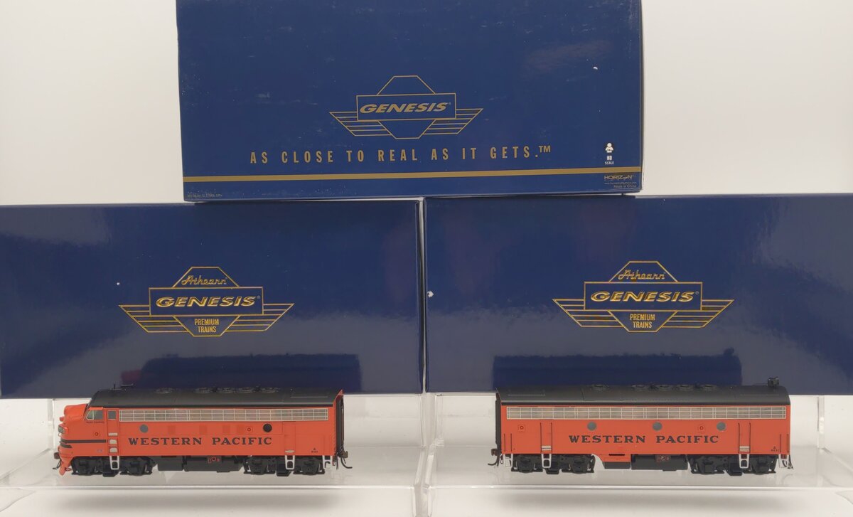 Athearn G22830 HO Western Pacific F7A/F7B Freight w/Sound #923c (Set of 2)