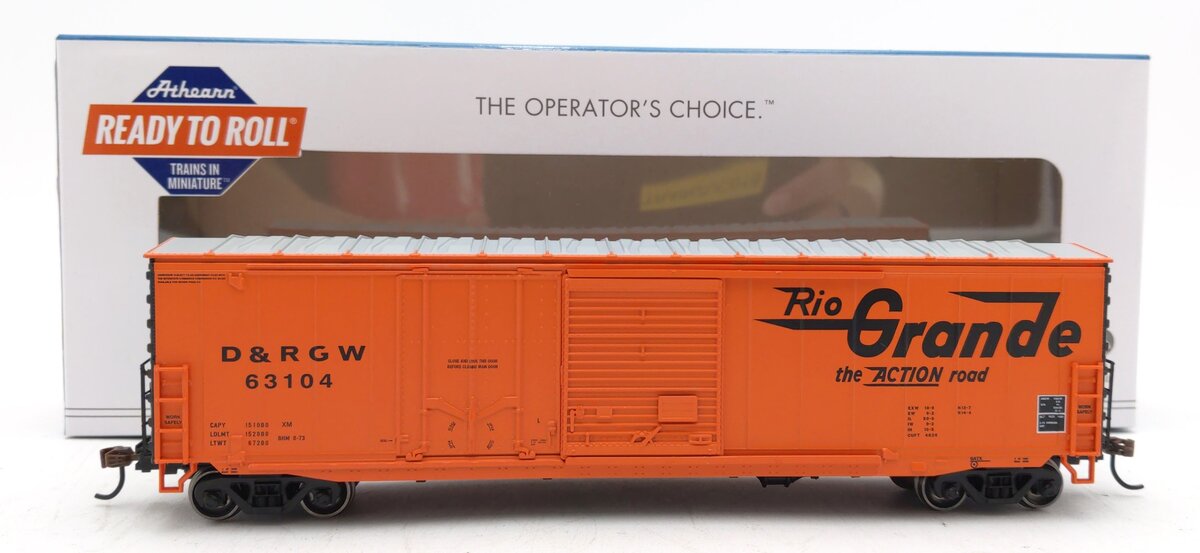 Athearn 89335 HO D&RGW RTR 50' Combo Door Boxcar #63104