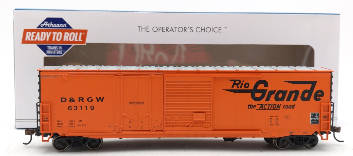 Athearn 89336 HO D&RGW RTR 50' Combo Door Boxcar #63119