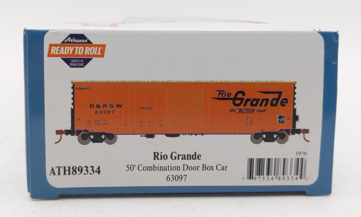 Athearn 89334 HO D&RGW RTR 50' Combo Door Boxcar #63097