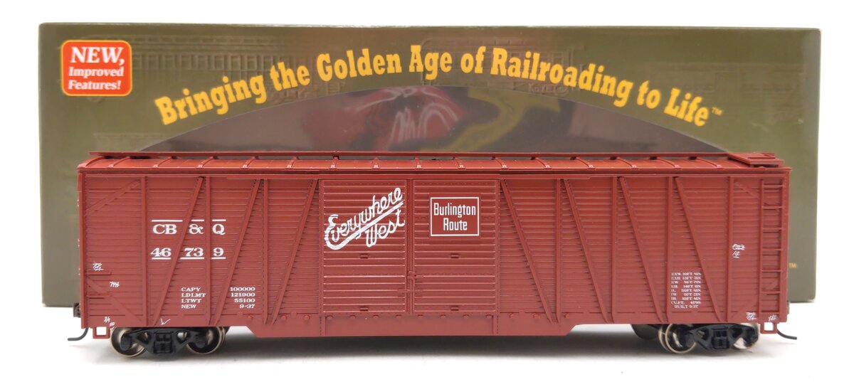 Roundhouse 84426 HO Burlington RTR 50' Single Sheath Boxcar #46739