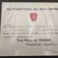Pennsylvania Railroad Vintage Roll of Honor Dedication of Service Certificate EX