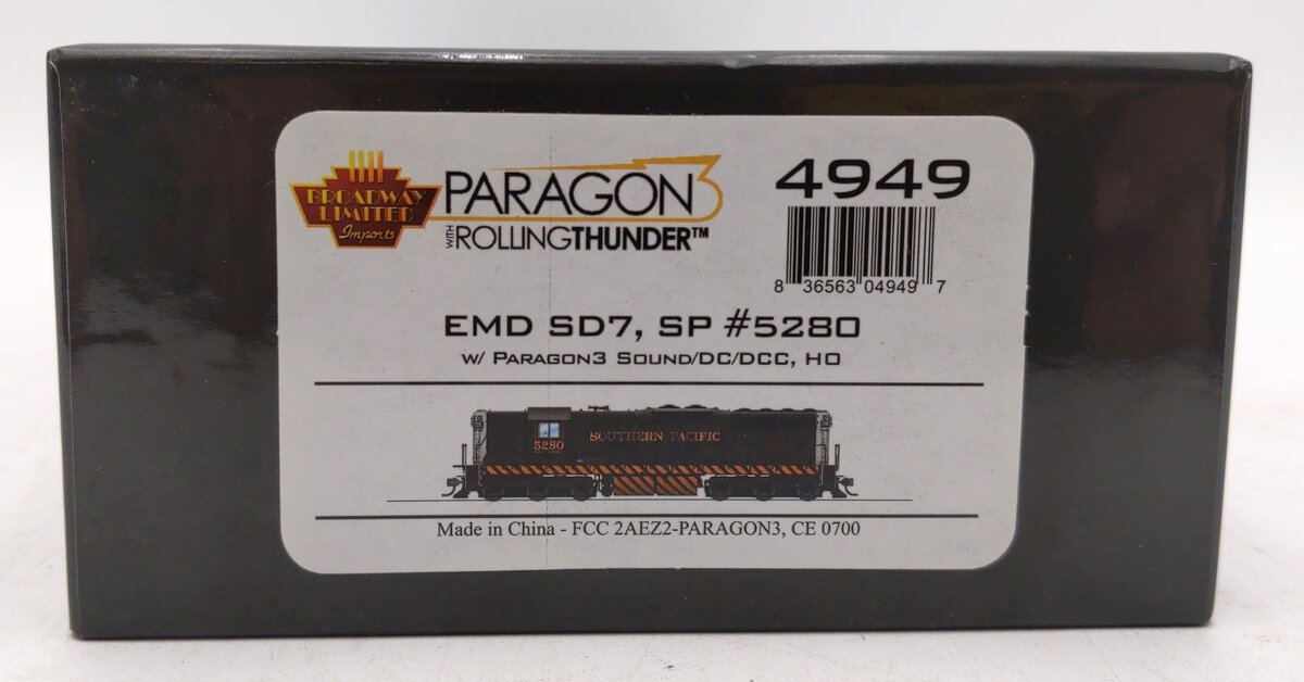 Broadway Limited 4949 HO Southern Pacific EMD SD-7 Diesel Loco #5280 w/Paragon 3