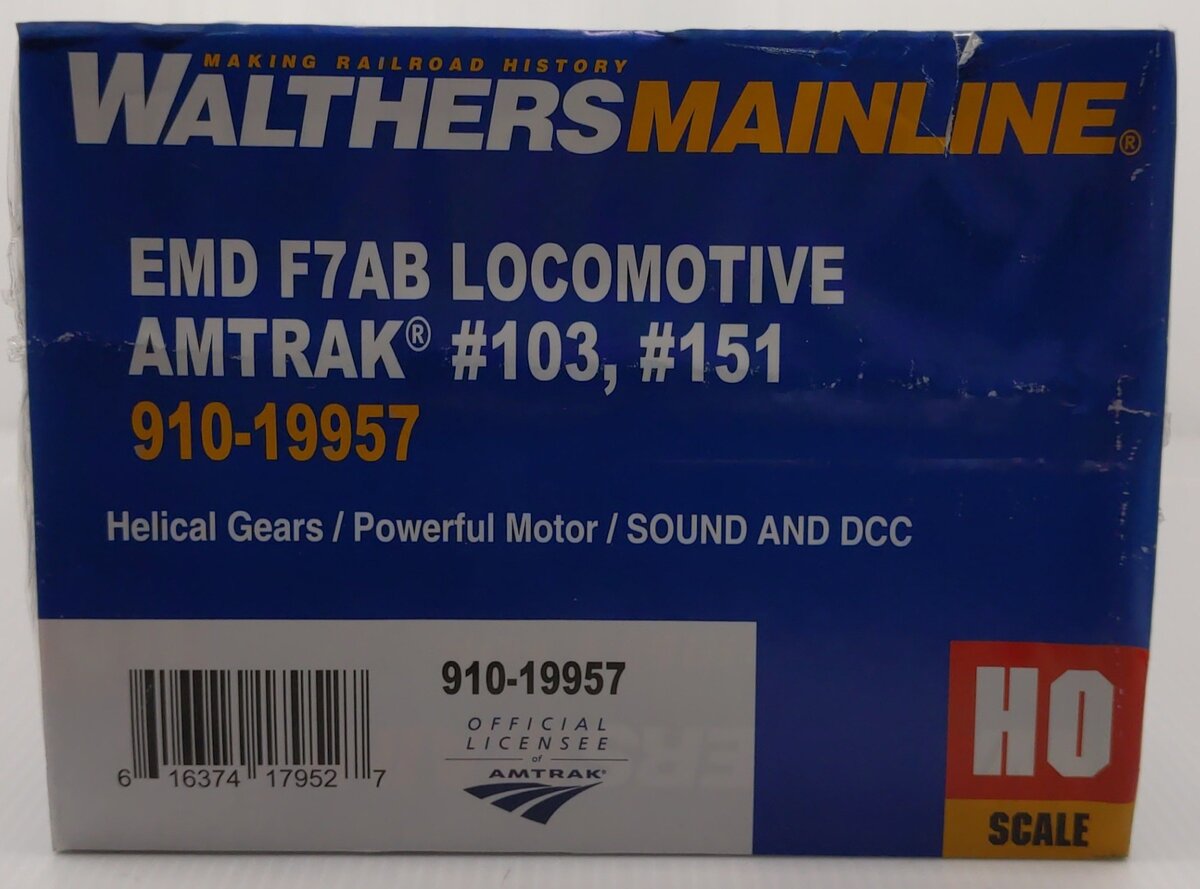 Walthers 910-19957 HO AMTK EMD F7 A-B Diesel Loco w/ ESU Sound & DCC #103, #151