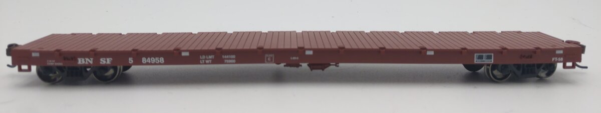 Athearn 92683 HO Burlington Northern Santa Fe 60' RTR Flat Car #584958