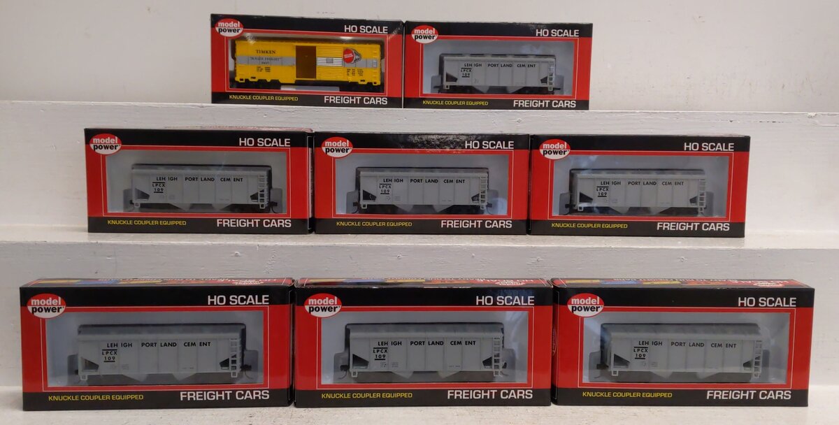 Model Power Assorted HO Lehigh Portland Cement &Timken Freight Cars [8] LN/Box