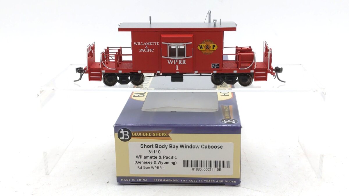 Bluford Shops 31110 HO Scale Willamette & Pacific Railroad Bay Window Caboose #1 LN/Box