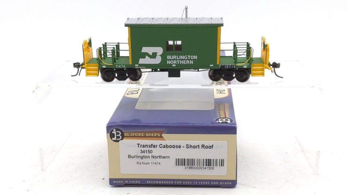 Bluford Shops 34150 HO Scale Burlington Northern Transfer Caboose #11474