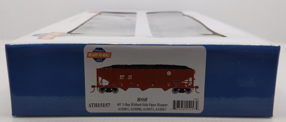 Athearn ATH15157 HO BNSF RTR 40' 3-Bay Ribbed Hopper with Load (Pack of 4)
