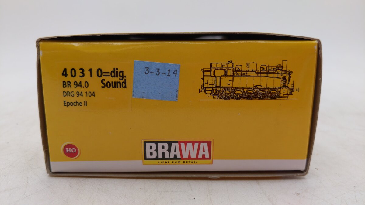 Brawa 40310 HO Steam Locomotive DRG, BR 94 104 EX/Box