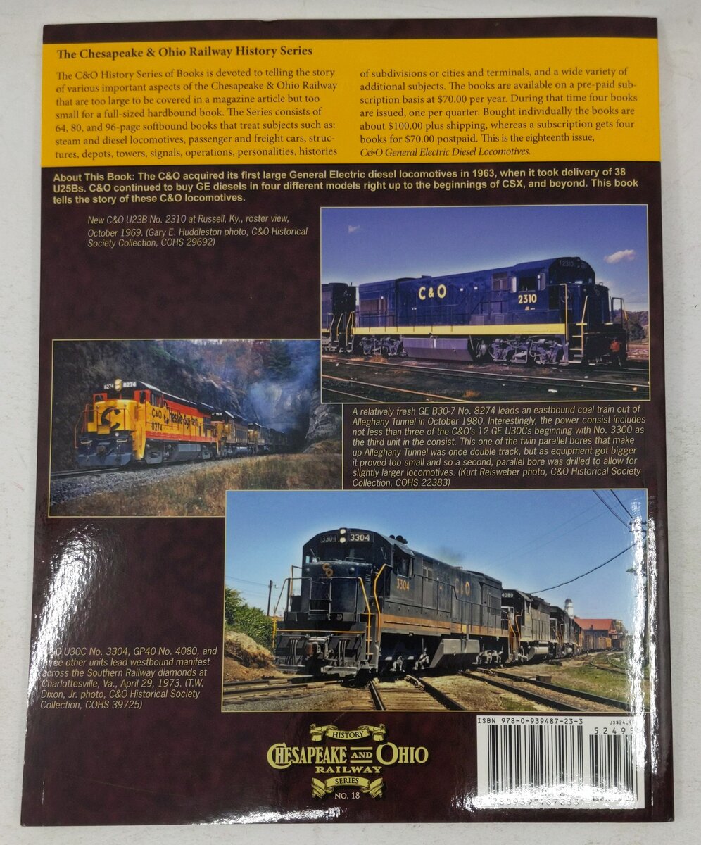 Chesapeake & Ohio History Series #18 Paperback Book By Jr. Thomas W. Dixon EX