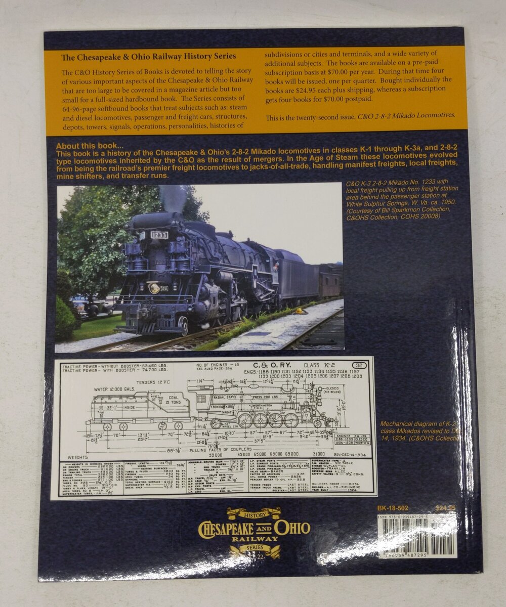 Chesapeake & Ohio History Series #22 Paperback Book By The item exhibits minor s EX