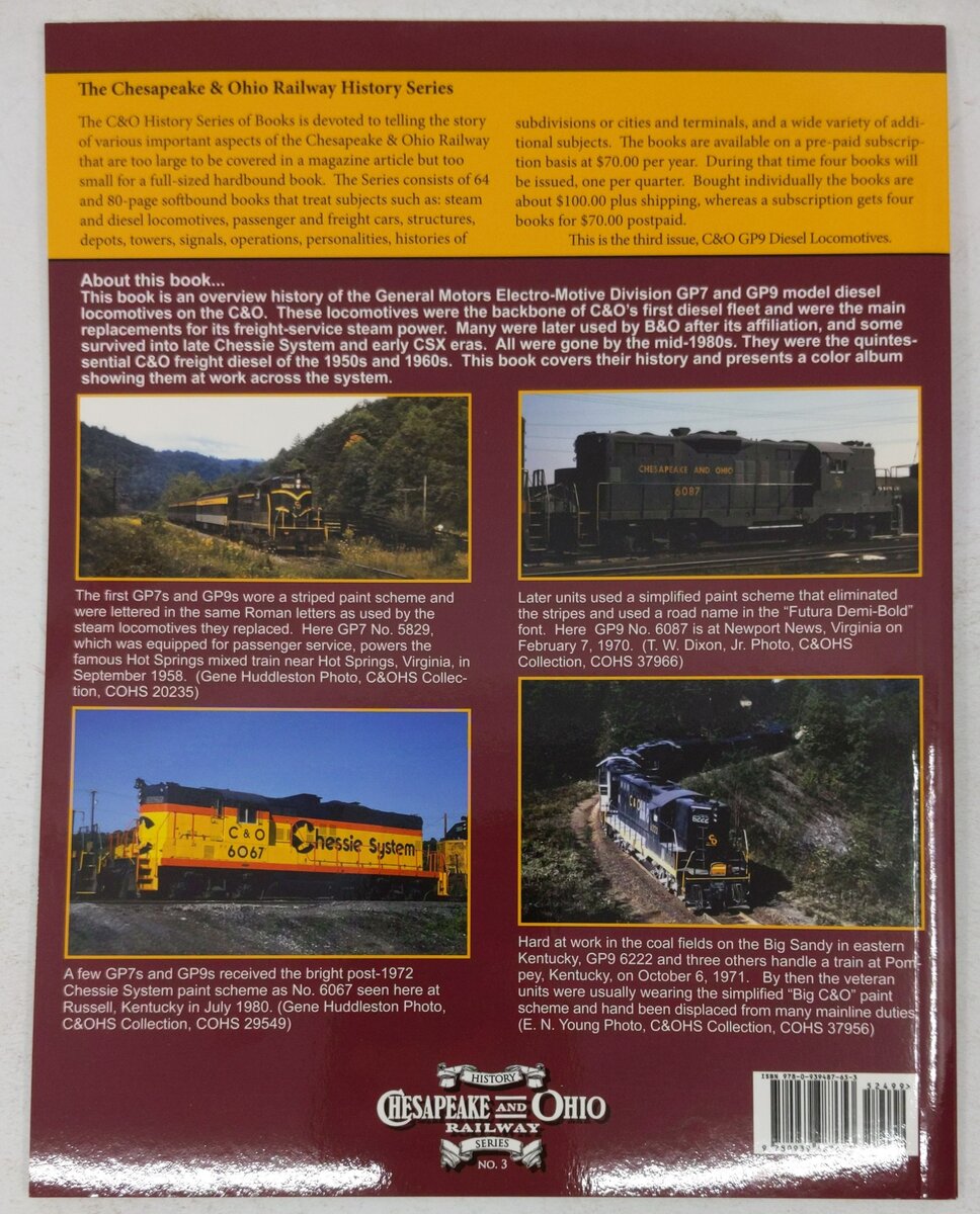 Chesapeake & Ohio GP7/GP9 Diesel Locomotives Paperback By Thomas W. Dixon Jr EX