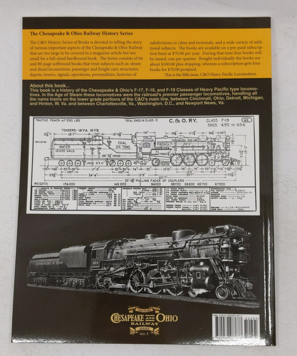 Chesapeake & Ohio Heavy Pacific Locomotives Paperback Book By Karen Parker EX
