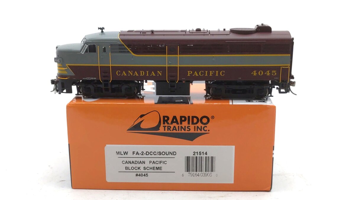 Rapido Trains 21514 HO Scale Canadian Pacific MLW FA-2 #4045 with LokSound & DCC