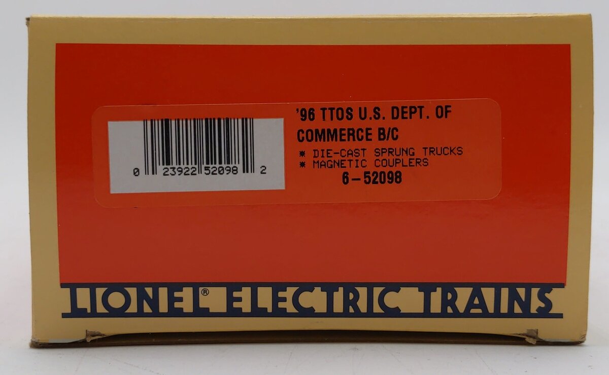 Lionel 6-52098 O Gauge TTOS-1996 U.S. Department Of Commerce Boxcar LN/Box