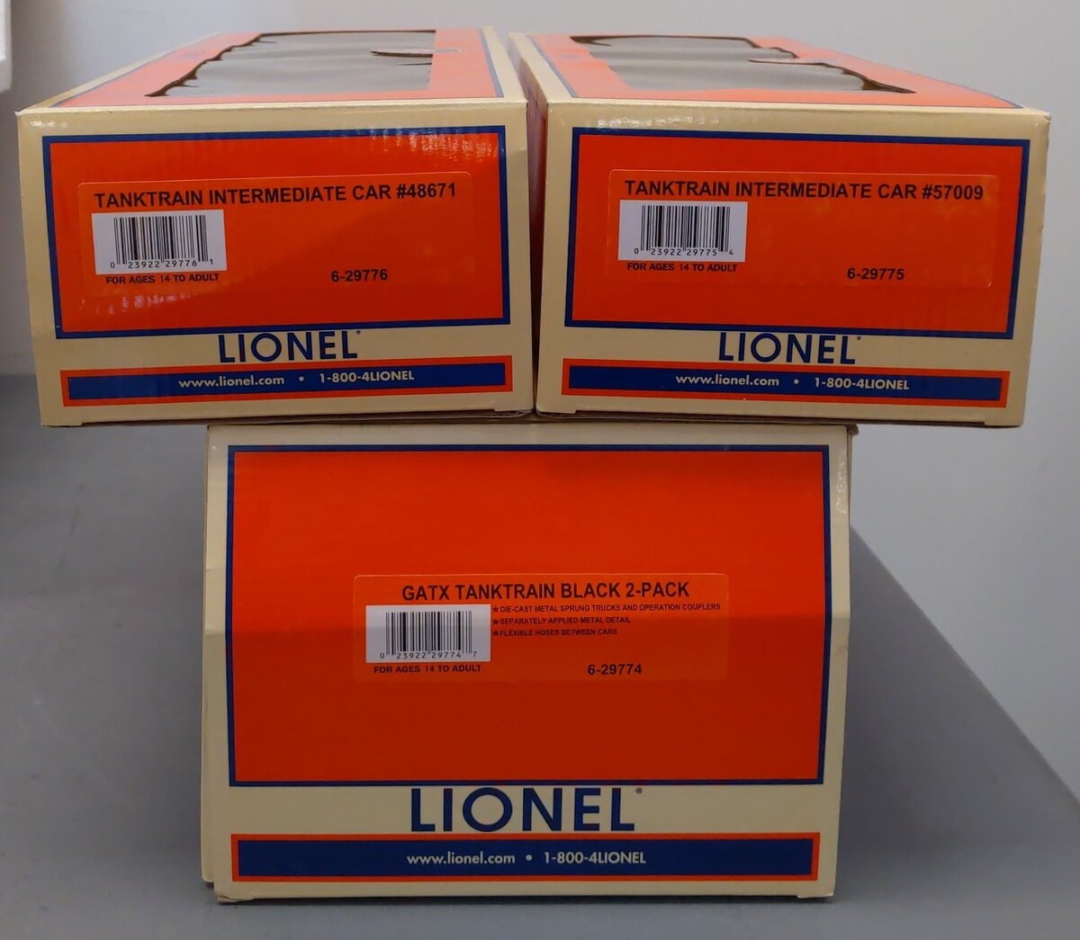 Lionel 6-29774 O GATX TankTrain Tank Car (Set of 2) EX/Box