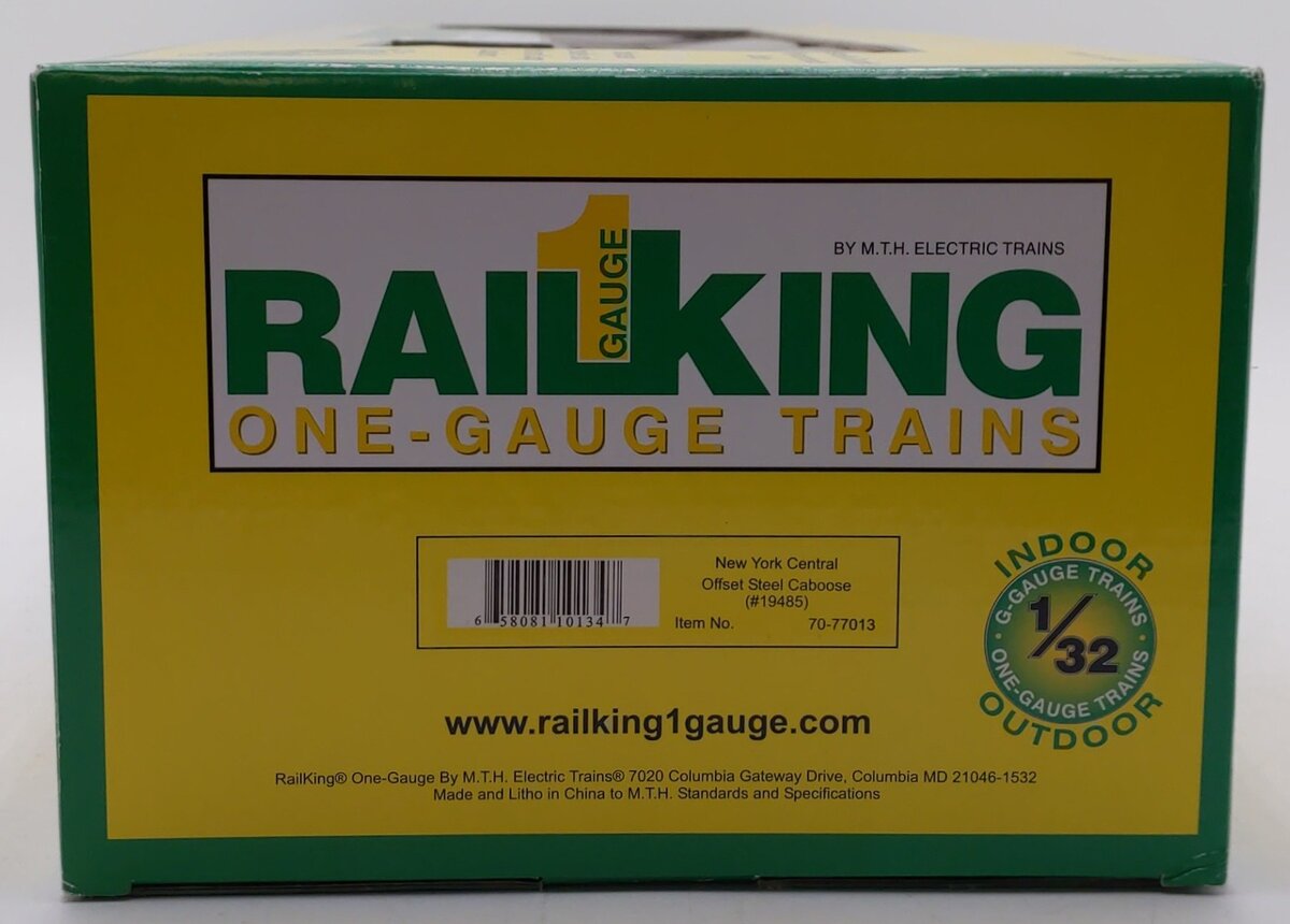 MTH 70-77013 G New York Central Offset Steel Caboose Car #19485