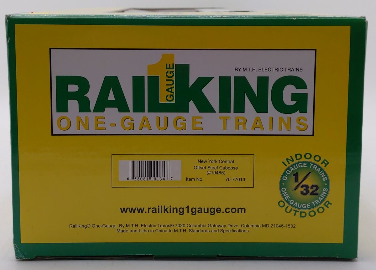 MTH 70-77013 G New York Central Offset Steel Caboose Car #19485