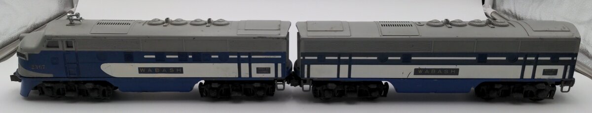 Lionel 2367 Vintage O Wabash F-3 AB Diesel Locomotive Set VG