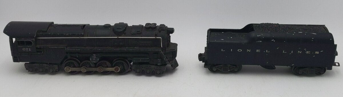 Lionel 671 Vintage O 6-8-6 Die-Cast Steam Turbine Locomotive w/2046W Tender VG