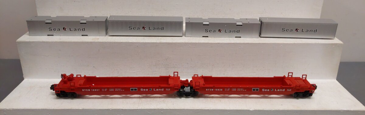 Lionel 6-16936 O Gauge Susquehanna Sea Land Maxi-Stack Flatcar EX/Box