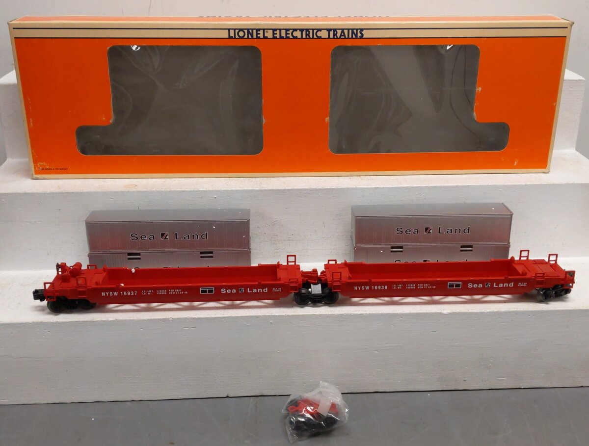 Lionel 6-16936 O Gauge Susquehanna Sea Land Maxi-Stack Flatcar EX/Box