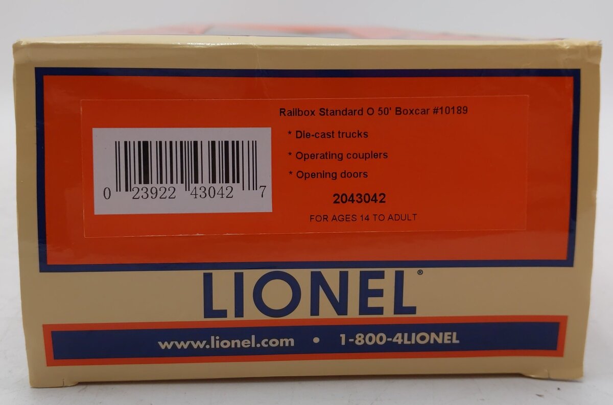 Lionel 2043042 Railbox 50' Boxcar #10189