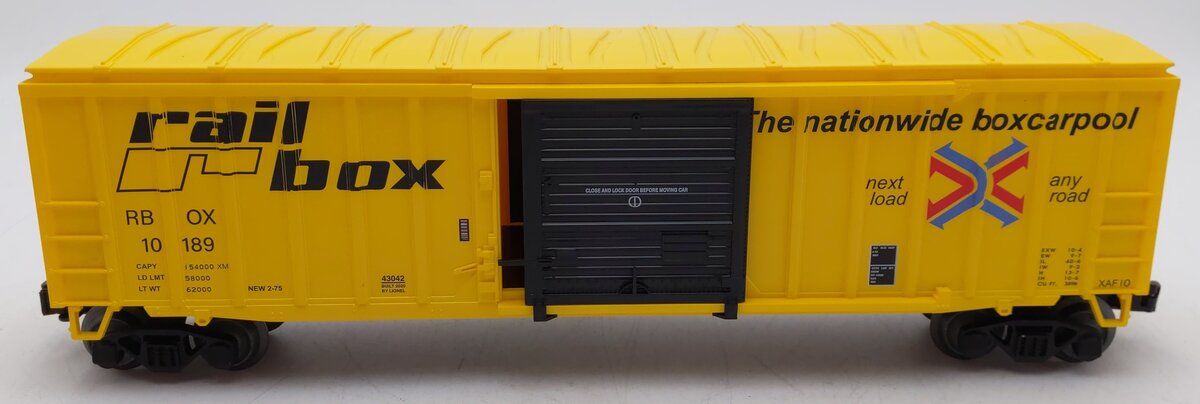 Lionel 2043042 Railbox 50' Boxcar #10189