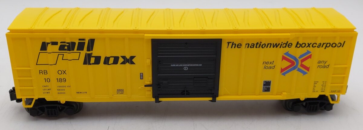 Lionel 2043042 Railbox 50' Boxcar #10189