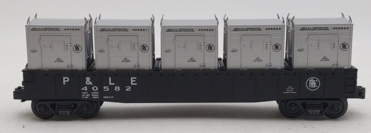 MTH 30-7253 O Gauge Pittsburgh & Lake Erie Gondola Car #40582 w/5 LCL Containers LN/Box
