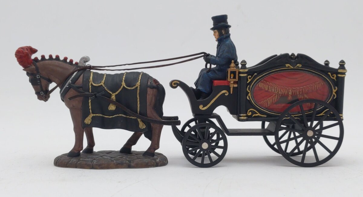 Dept 56 58574 Dickens' Village Hallows' Eve Horse Drawn Hearse EX/Box