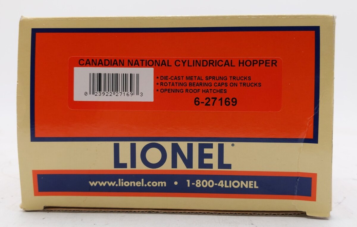 Lionel 6-27169 O Gauge Canadian National Cylindrical Hopper #370708 LN/Box
