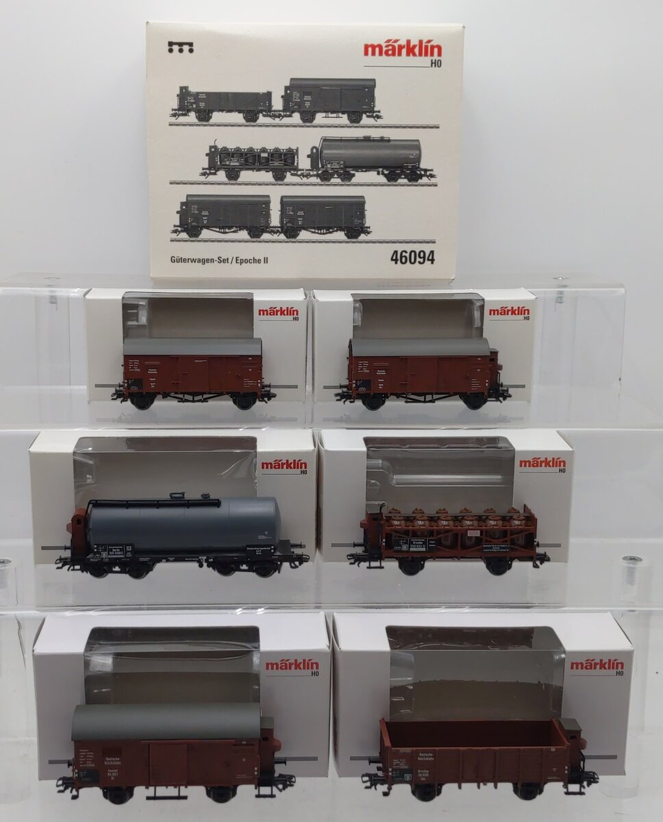 Marklin 46094 HO Scale German Imperial Railway 6 Car Freight Set