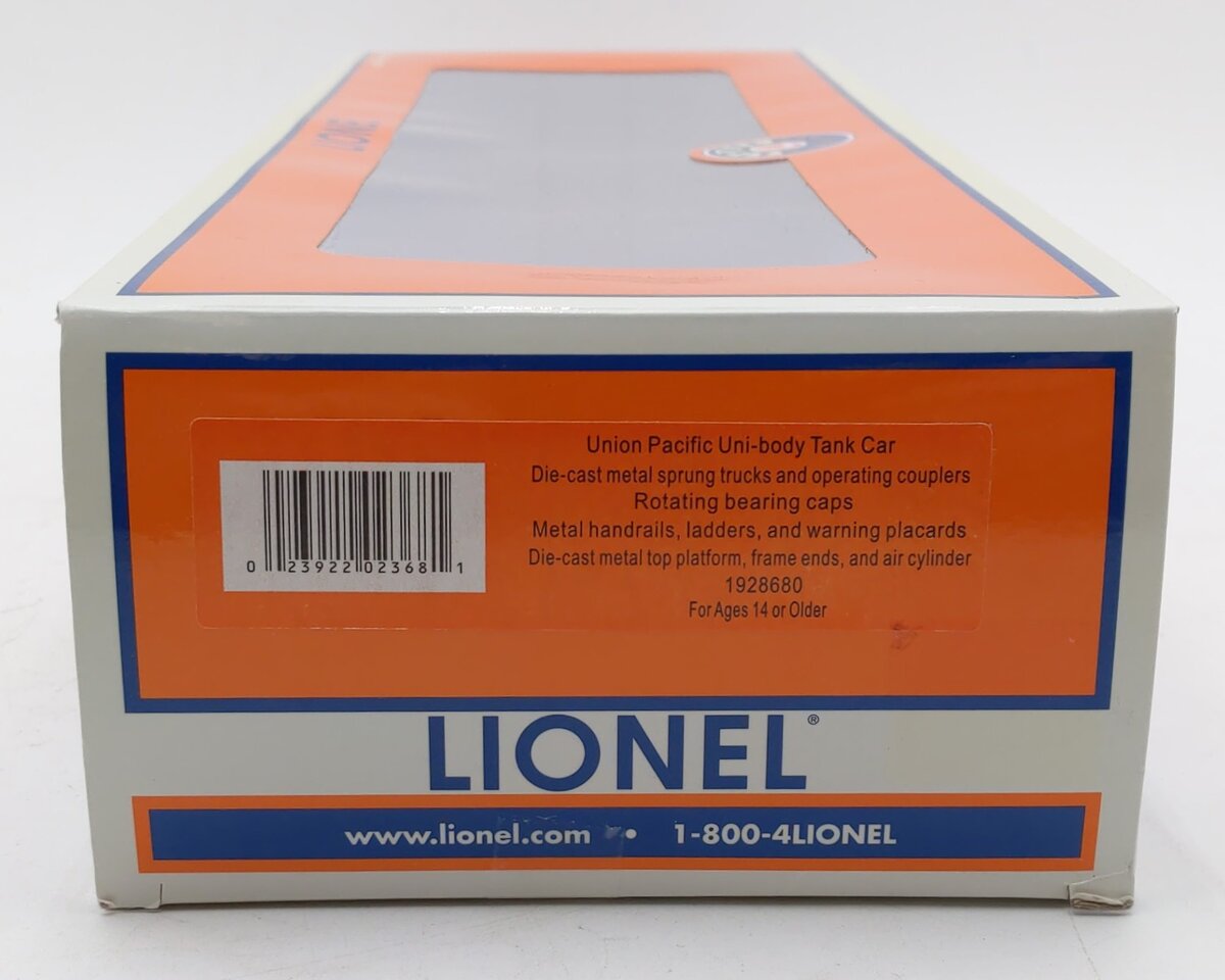 Lionel 1928680 O Gauge Union Pacific Uni-Body Tank Car