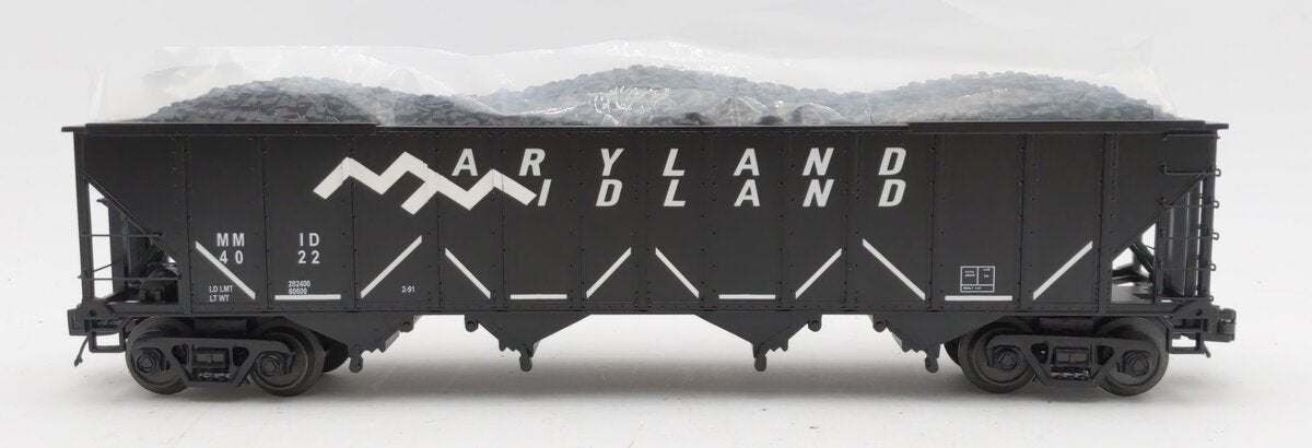 MTH 20-97759 O Gauge Maryland Midland 4-Bay Hopper w/ Coal Load #4022