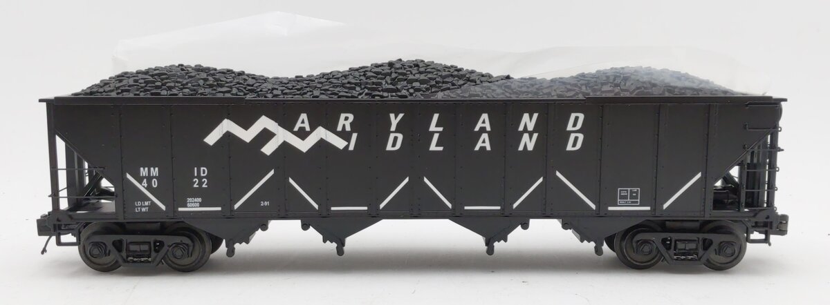 MTH 20-97759 O Gauge Maryland Midland 4-Bay Hopper w/ Coal Load #4022
