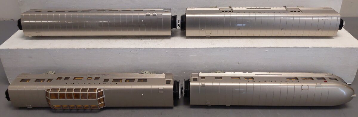 MTH 30-68225 O Burlington 4-Car 60' Streamlined Passenger Set LN/Box