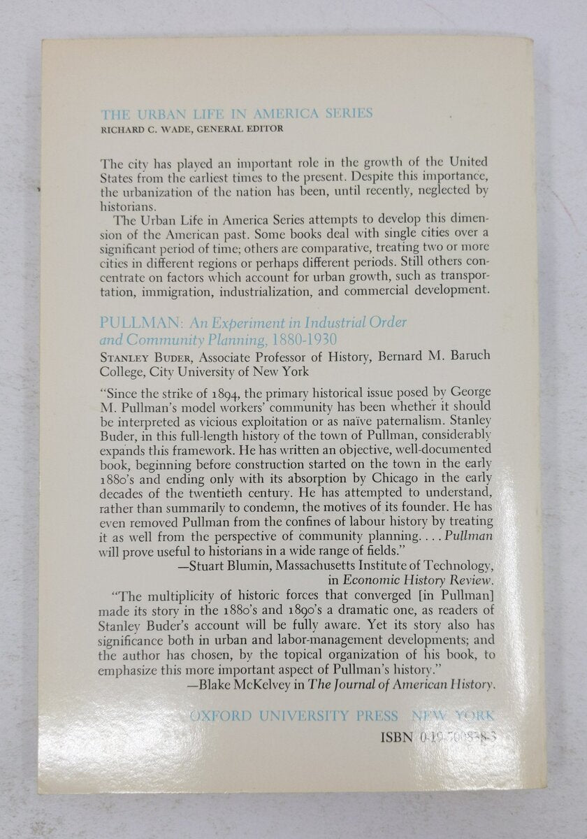 Pullman Hardcover Book By Stanley Buder EX