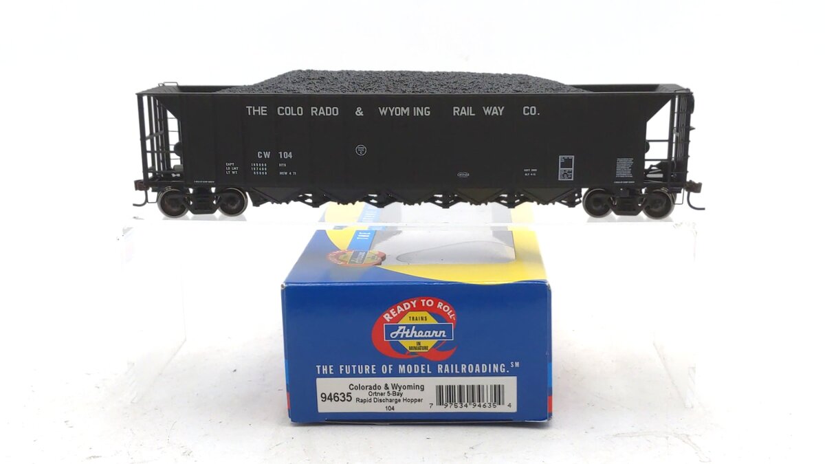 Athearn 94635 HO Scale Colorado & Wyoming 5-Bay Rapid Discharge Hopper #104