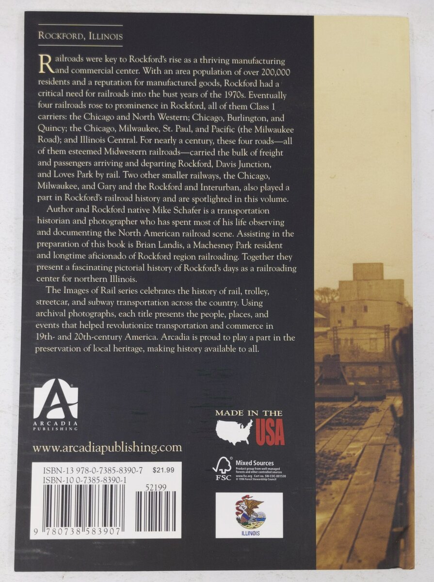 Rockford Area Railroads Hardcover Book By Mike Schafer, Brian Landis EX
