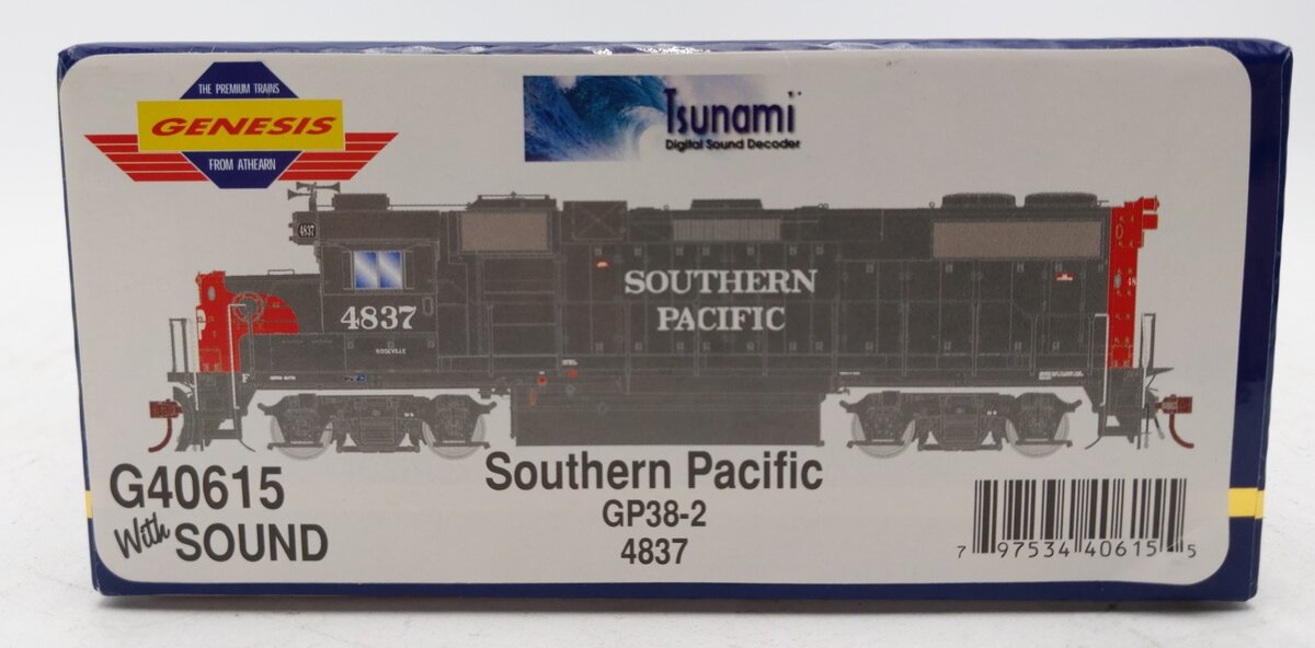 Athearn G40615 HO Southern Pacific GP38-2 Diesel Locomotive #4837 w/ DCC & SND LN/Box