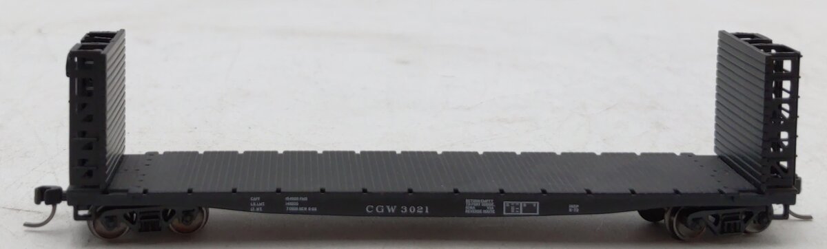Atlas 50005795 N Chicago Great Western RTR 48' GSI Bulkhead Flat Car #3021 LN/Box