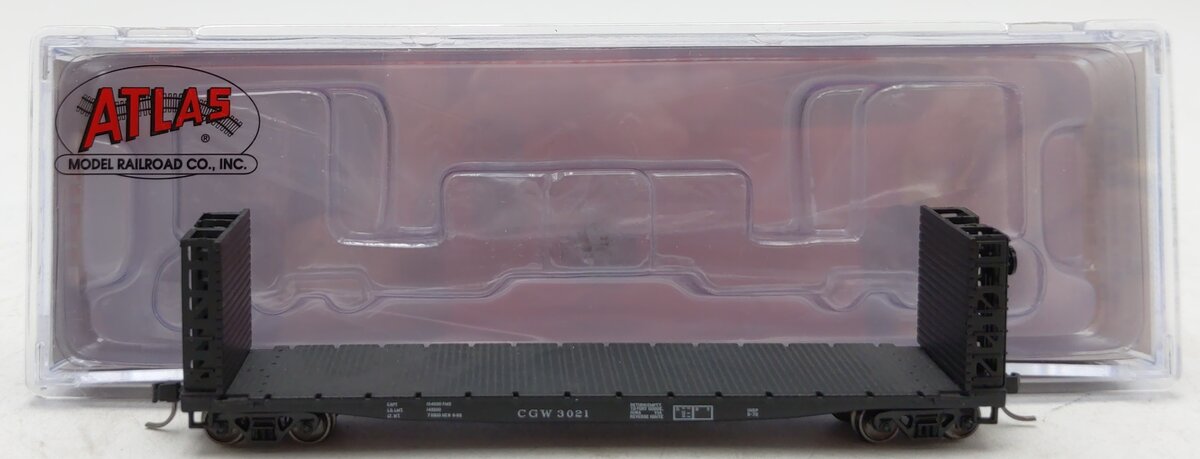 Atlas 50005795 N Chicago Great Western RTR 48' GSI Bulkhead Flat Car #3021 LN/Box