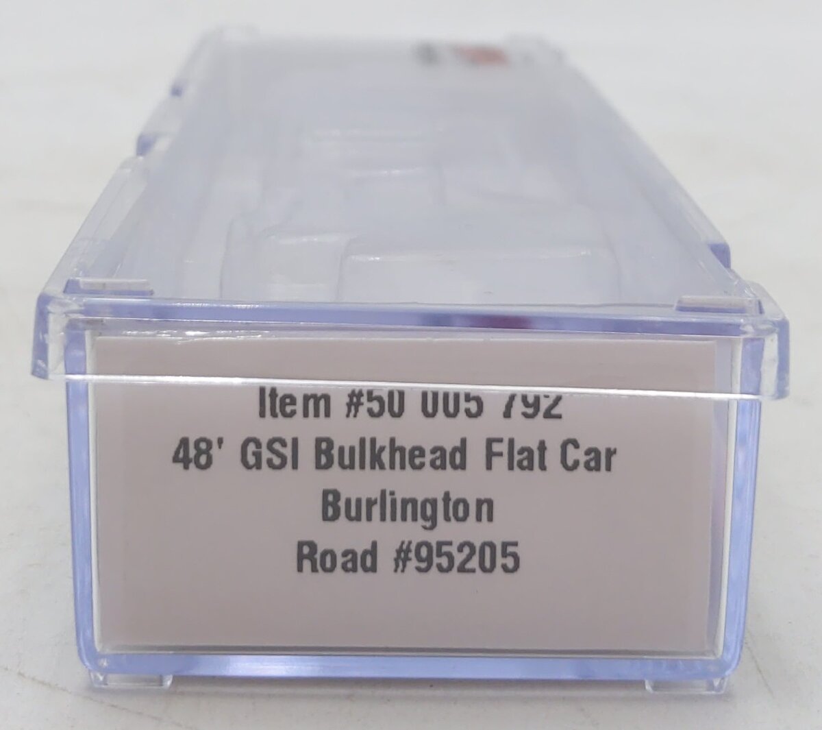 Atlas 50005792 N CB&Q RTR 48' GSI Bulkhead Flat Car #95205