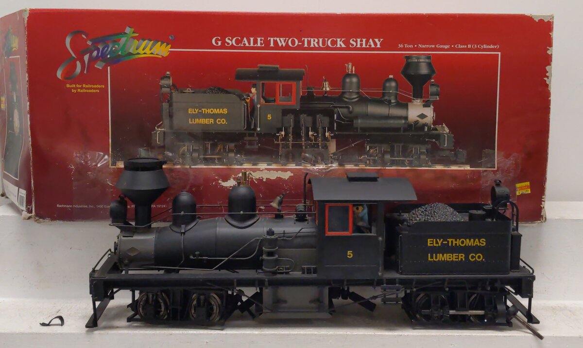 Bachmann 81198 G Ely Thomas 36-Ton Two-Truck Shay Steam Locomotive #5 VG/Box
