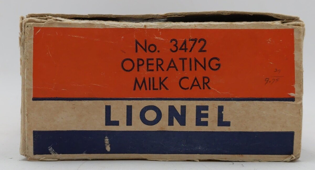 Lionel 3472 Vintage O Operating Milk Car with Platform VG