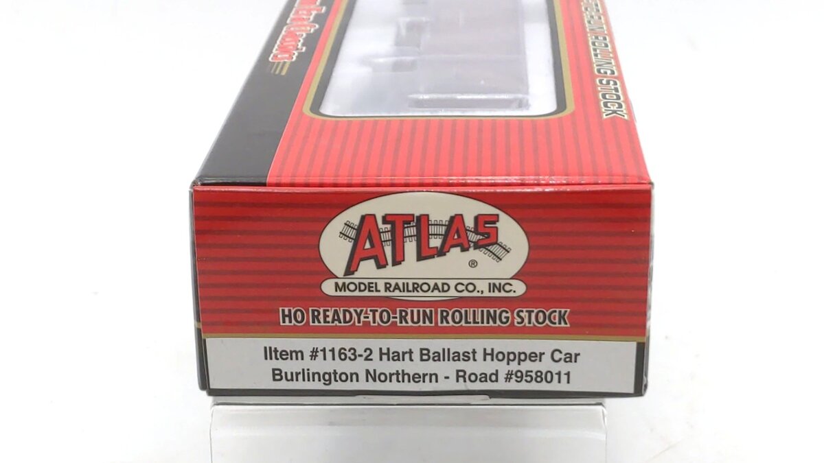 Atlas 1163-2 HO Scale Burlington Northern 70 Ton Hart Ballast Hopper #958011 NIB