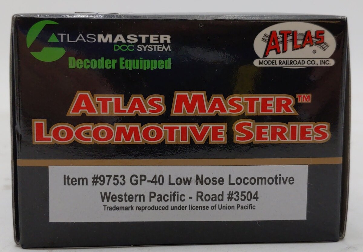Atlas 9753 HO Western Pacific GP-40 Low Nose Diesel Locomotive #3504